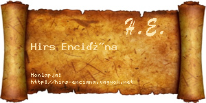 Hirs Enciána névjegykártya